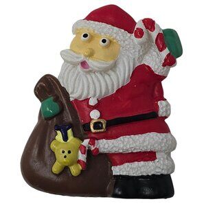 1989 Vintage Santa Claus Brooch CA Creations Kitsch Christmas Holiday Pin